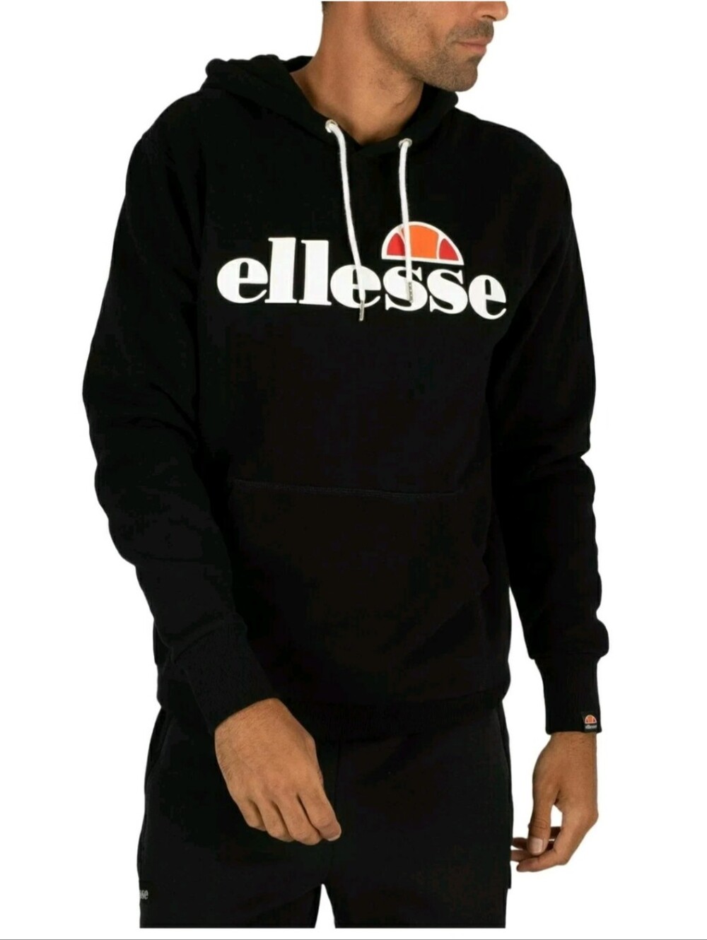 New Men's Ellesse SL Gottero Oh Hoody Pull-Over Hoodie Size EU Large Black